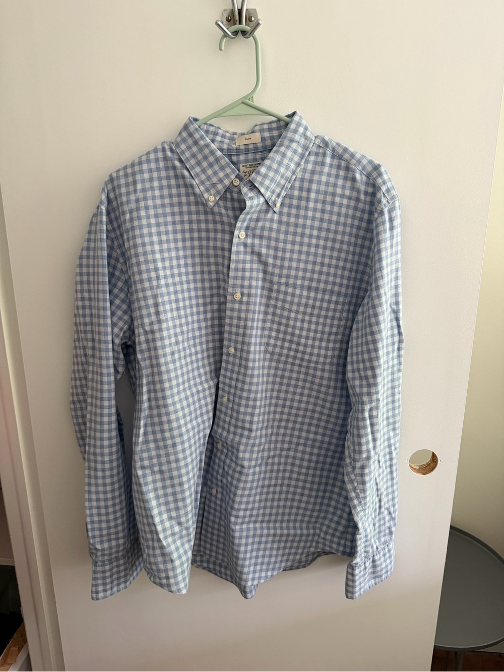 J. Crew Light Blue Gingham Button-Down Shirt - Men's